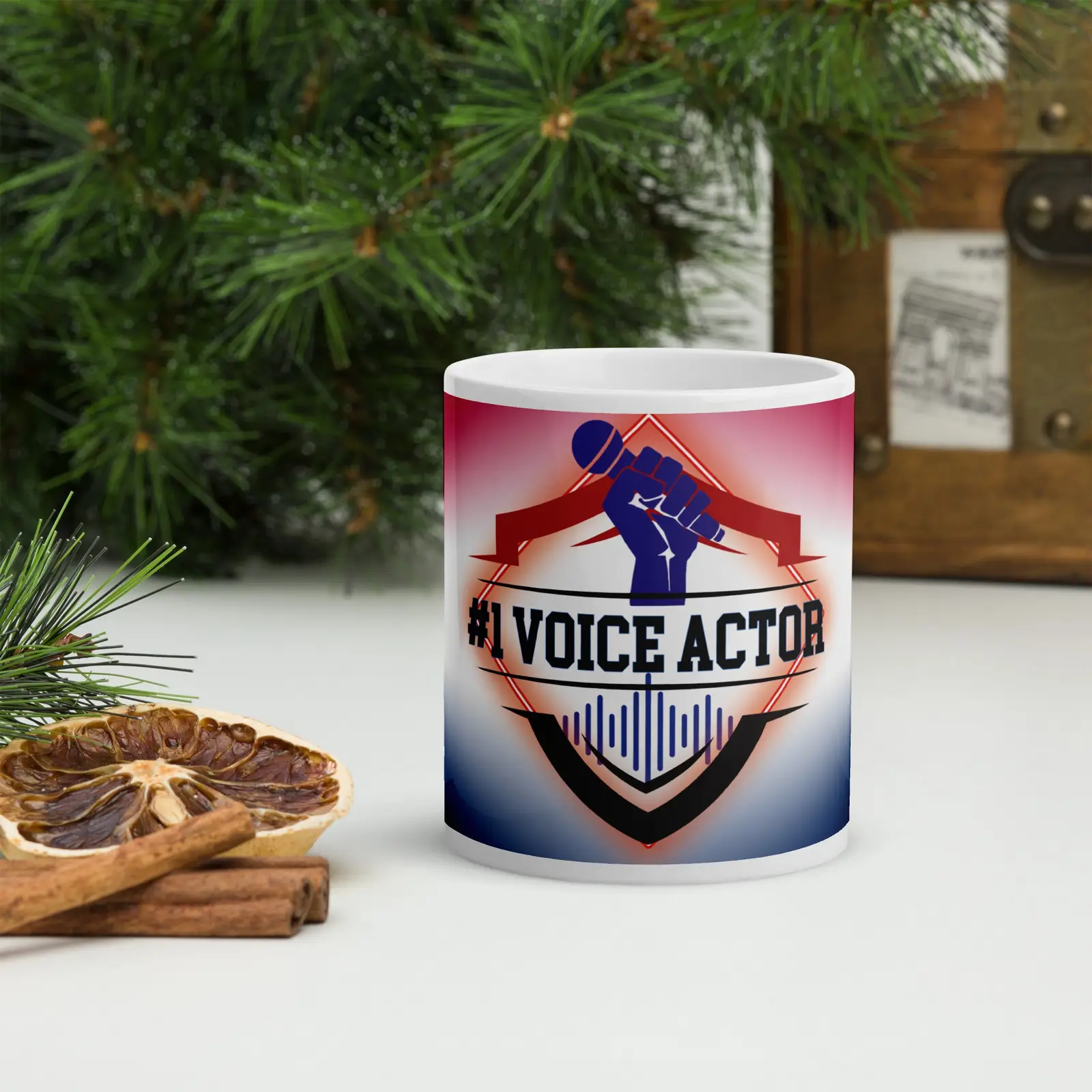 #1 Voice Actor Red White Blue: Classic Ceramic Mug: Specialized Design
