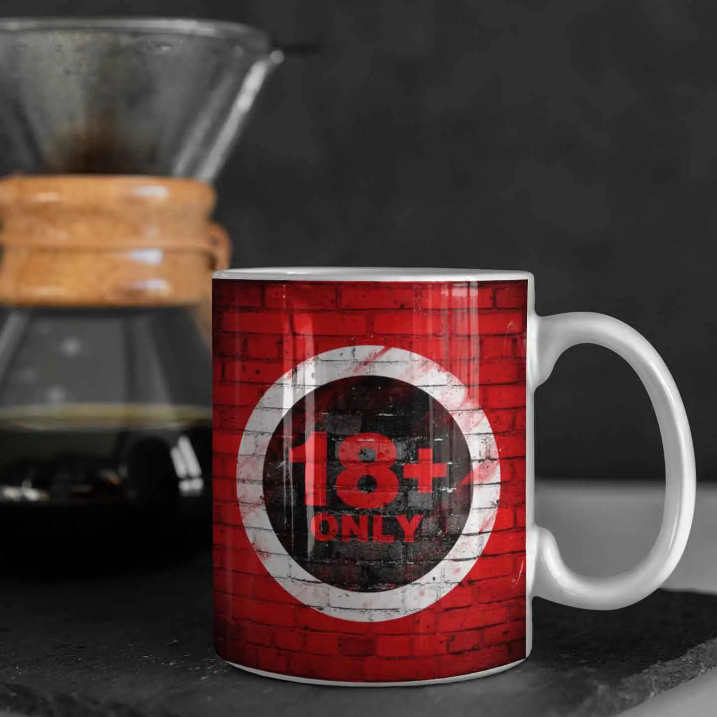18Plus Only Printed White Mug