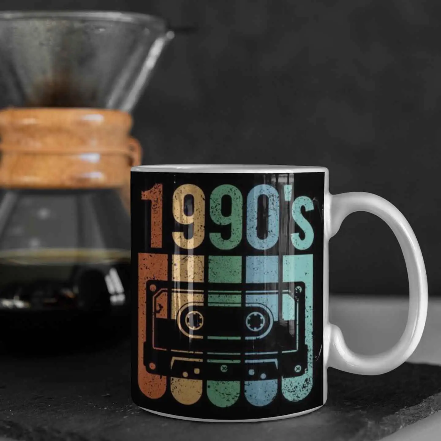 1990 Cassette Tape Printed White Mug