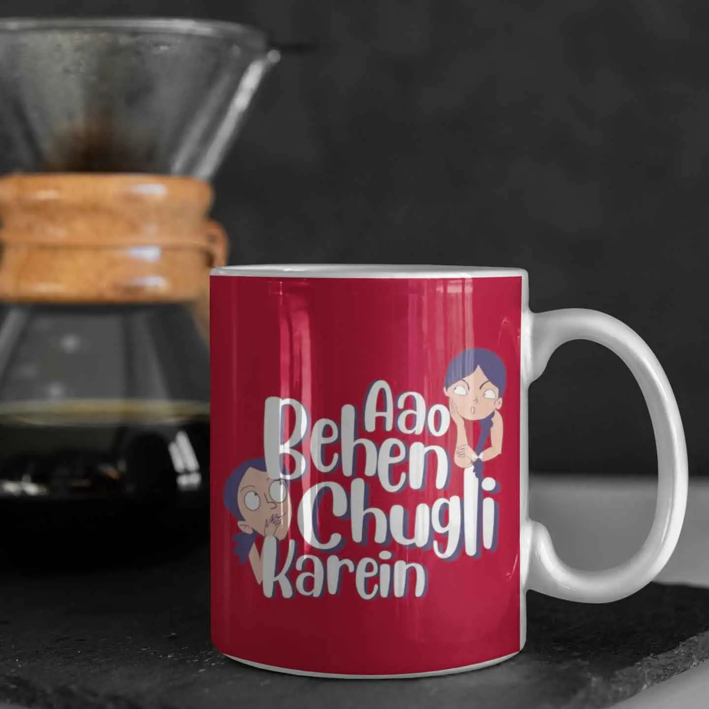 Aao Behen Chugli Kare Printed White Mug