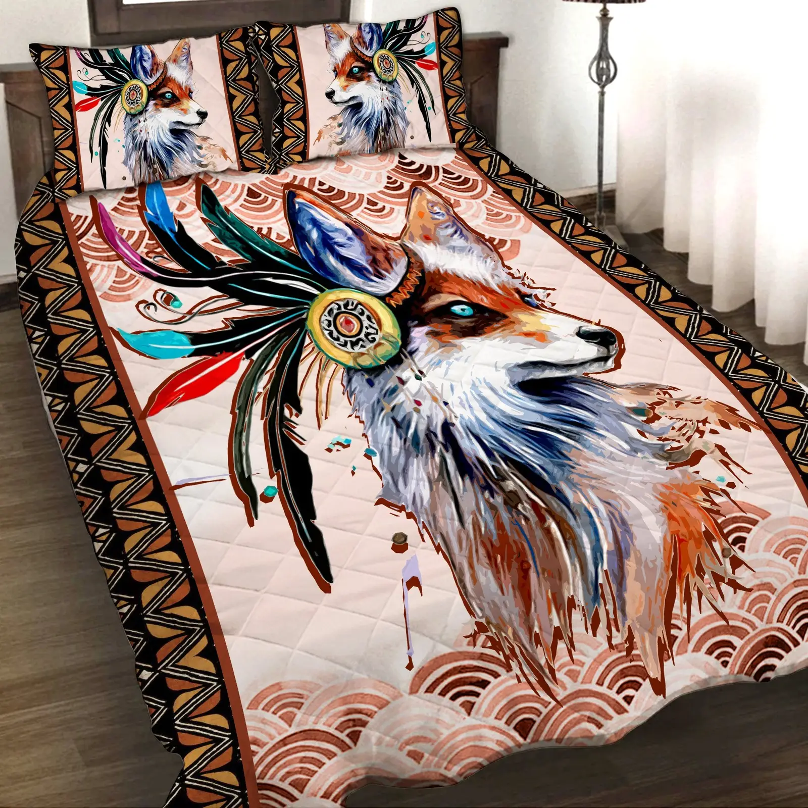 Abstract Art Fox 3D Quilt Set