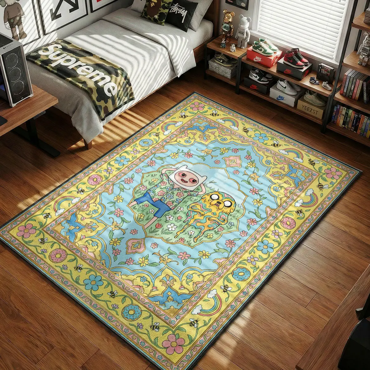 Adventure Time Finn and Jake Melted Rug - Trippy Floor Mat