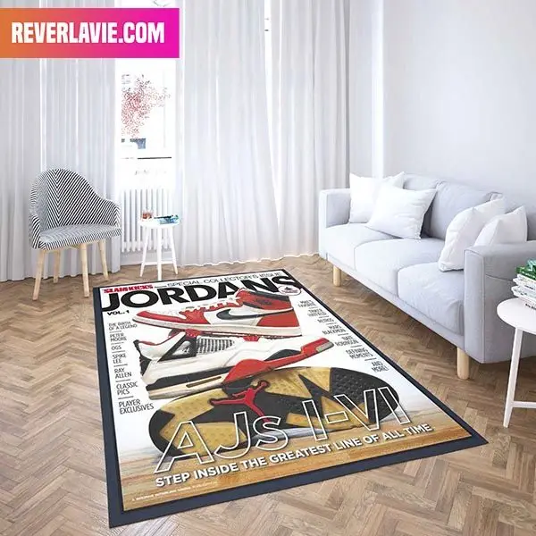 Air Jordan 1 x Air Jordan 4 Special Collector's Issue Jordan Slam Kicks Sneaker Rug Home Decor