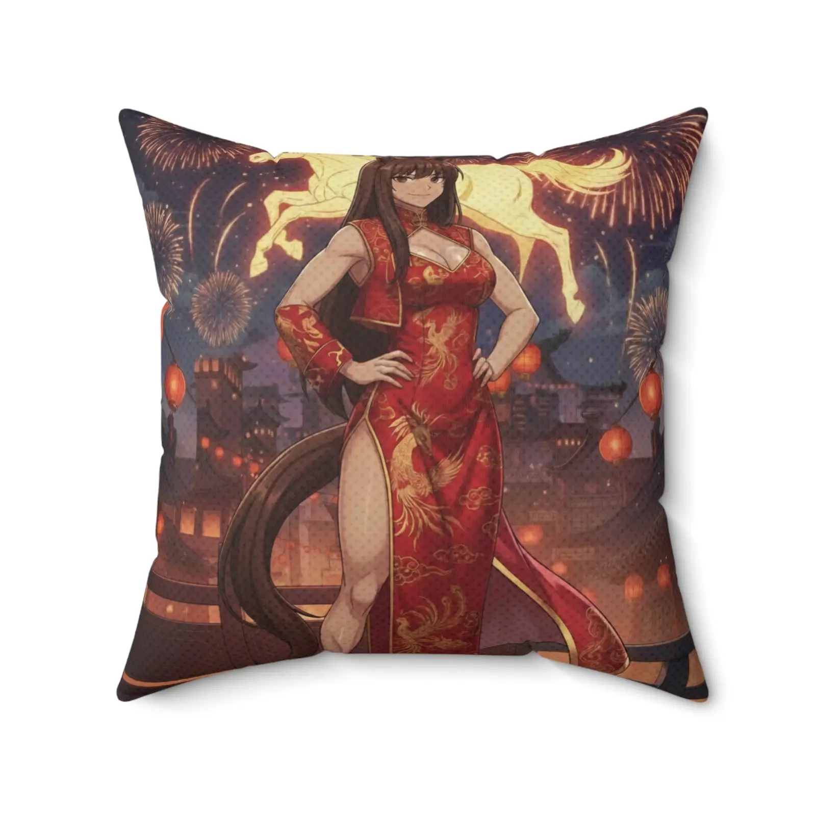 AKARI Anime Zodiac Dance & Horse Style Square Cushion