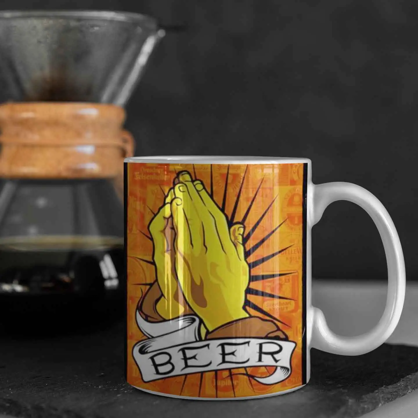 Alchohol Printed White Mug
