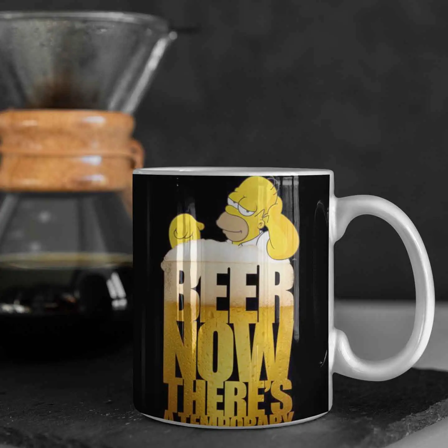 Alchohol Printed White Mug