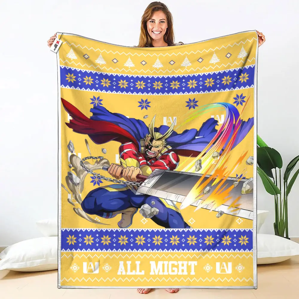 All Might Blanket Ugly Christmas My Hero Academia Anime