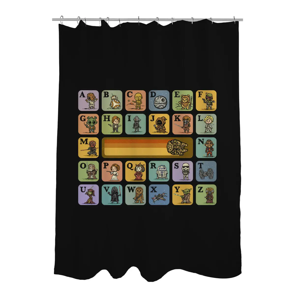 Alphabet Wars Shower Curtains