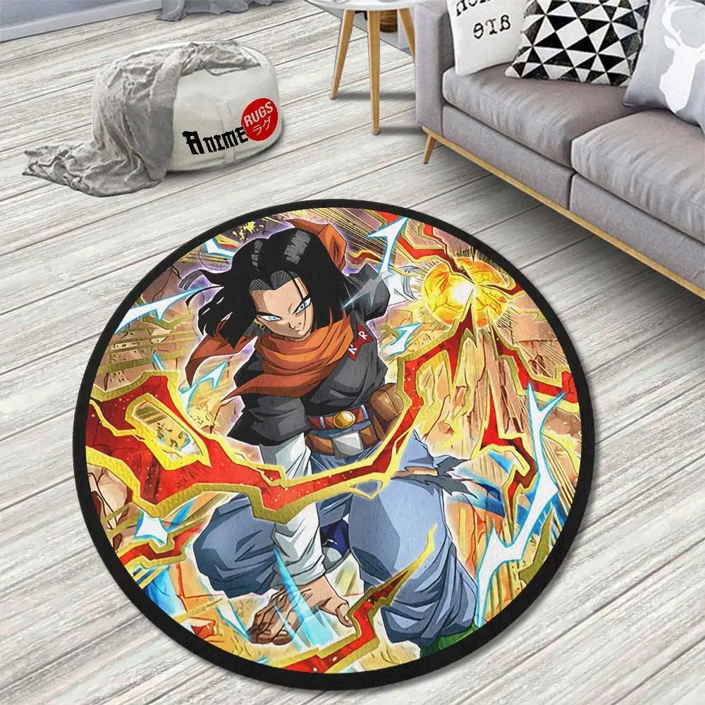 Android 17 Skill Round Rug Custom Anime Room Mats