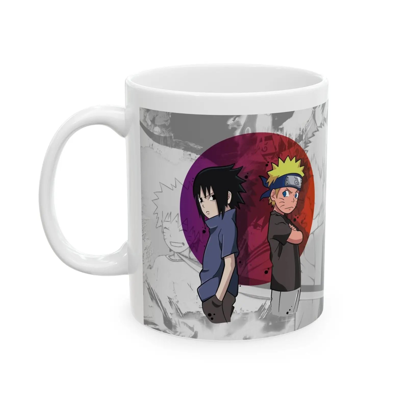 Anime-Inspired Ceramic Mug - Naruto & Sasuke Design