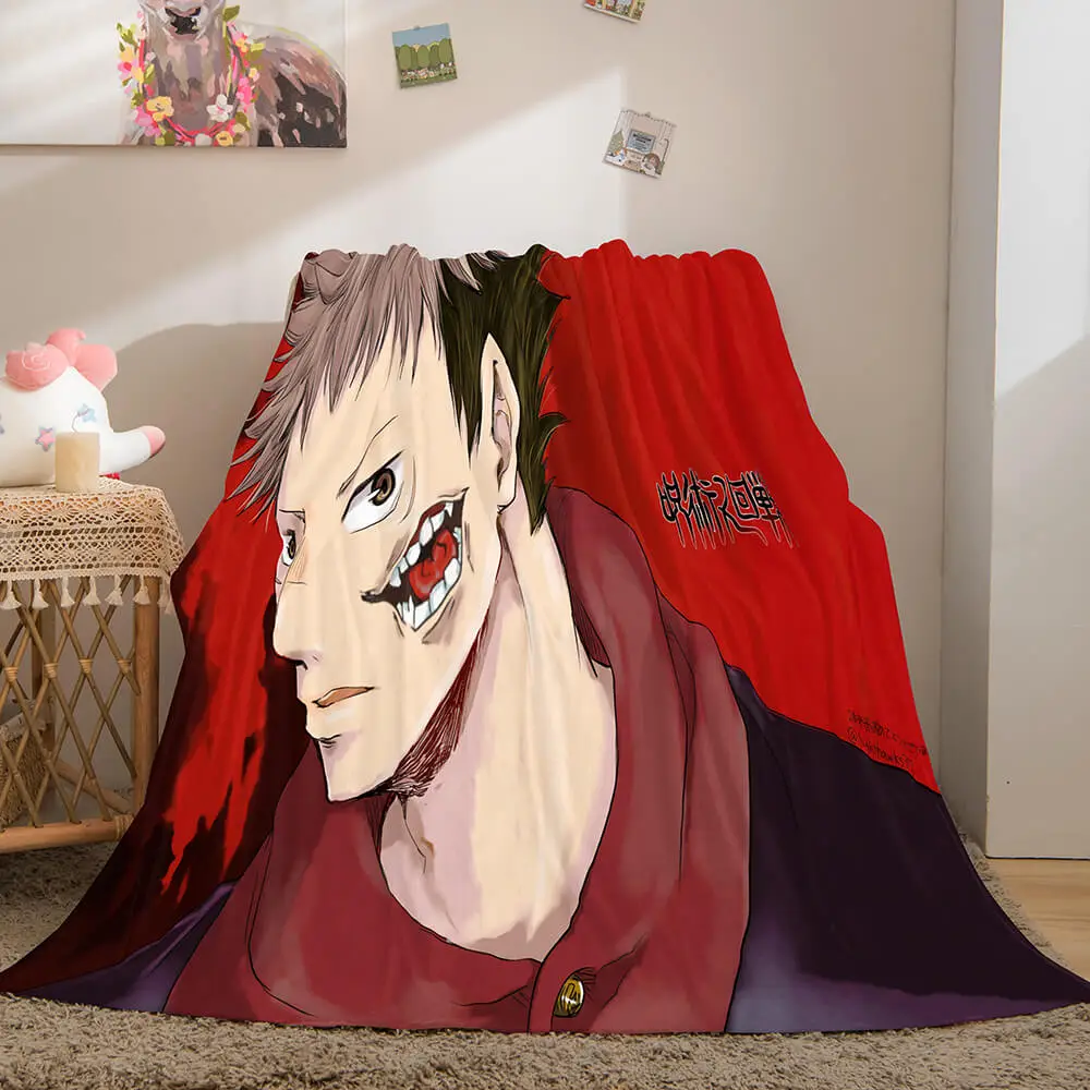 Anime Jujutsu Kaisen Flannel Blanket Throw Cosplay Quilt Blanket