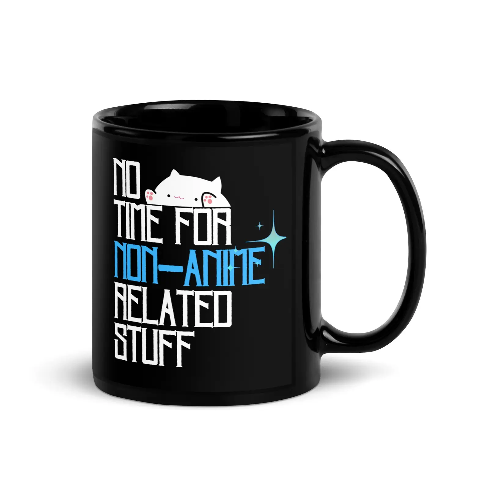 Anime Life's Priority Black Mug