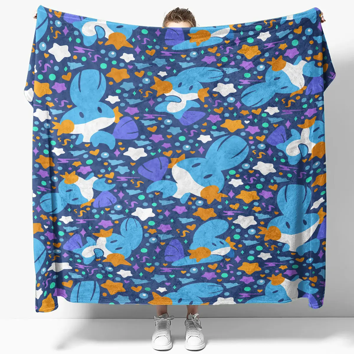 Anime Pokemon Mudkip Blue Playful Pattern Quilt Blanket - Anime Comforts – Cozy Anime Bedding, Blankets & Home Essentials
