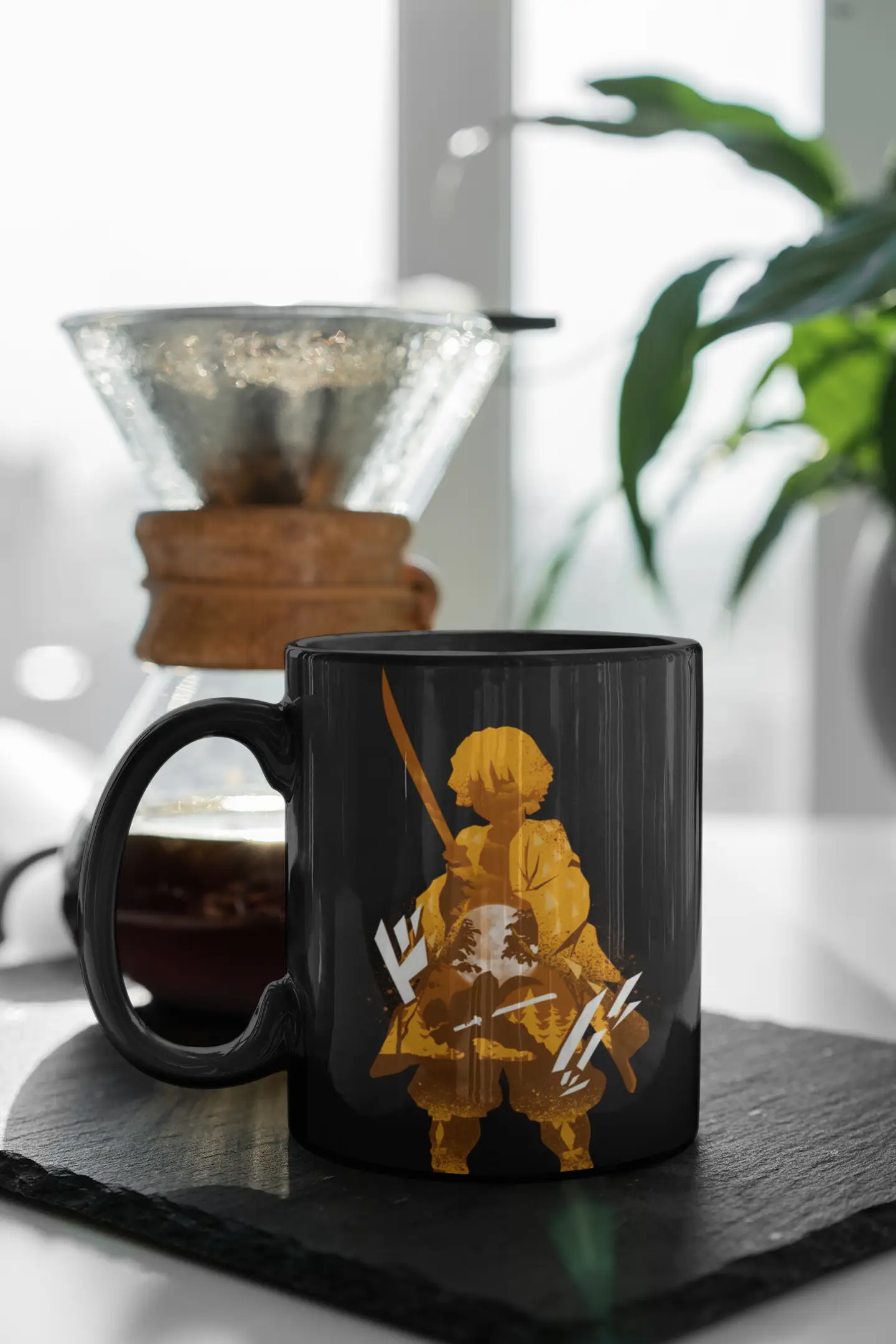 Anime Zenitsu Agatsuma Black Printed Mug