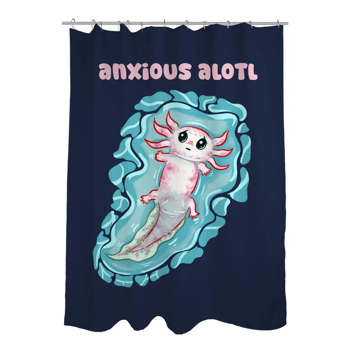 Anxious Alotl Shower Curtains
