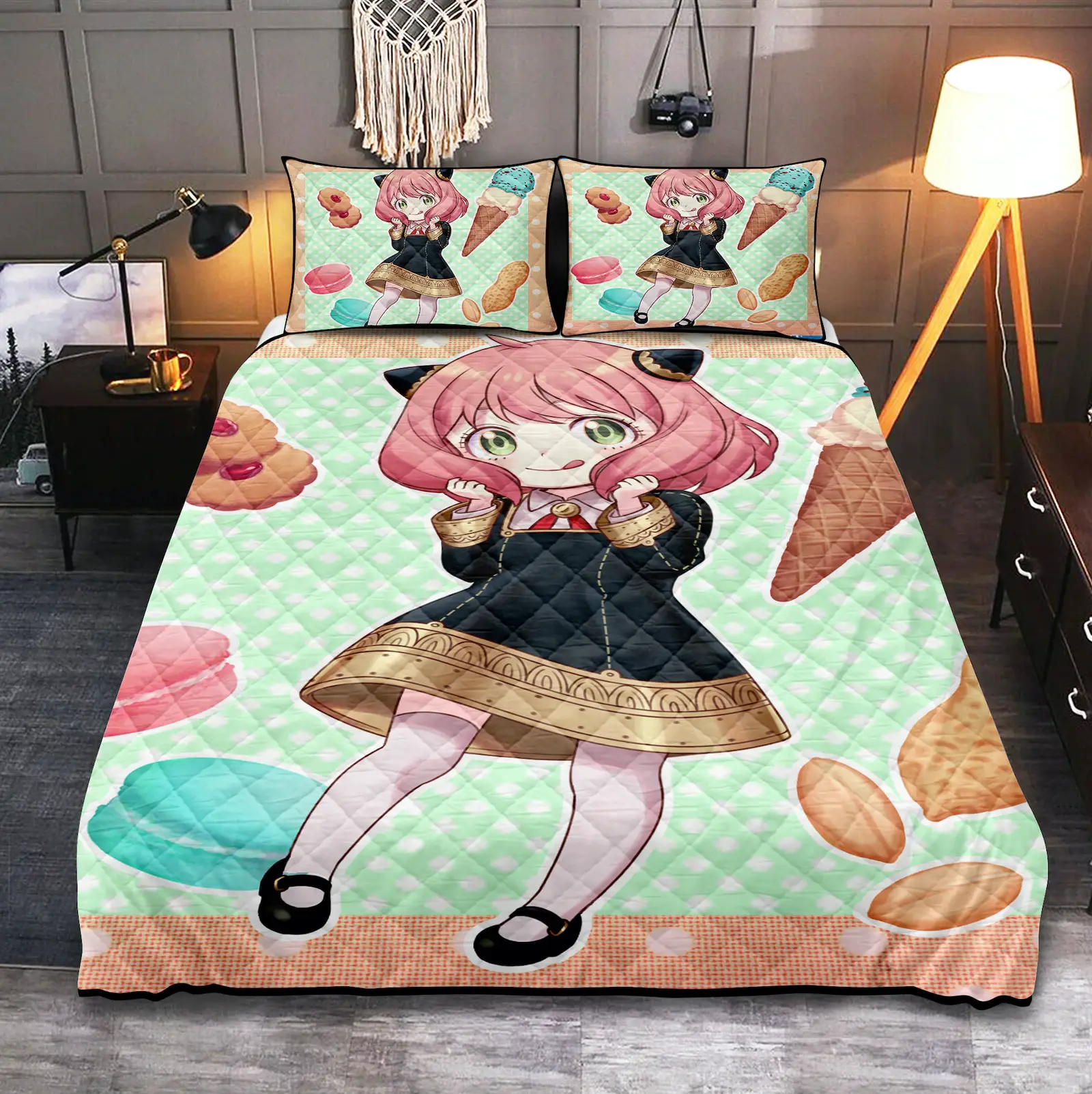 Anya Forger Icecream Spy x Family Quilt Bed Sets