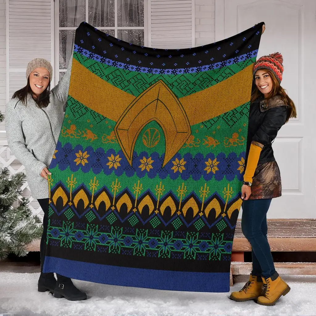 Aquaman Ugly Christmas Custom Blanket Home Decor