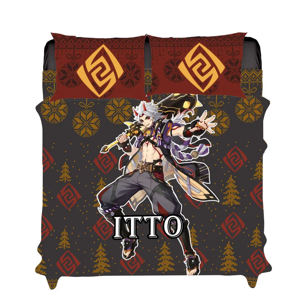 Arataki Itto Xmas Bedding Set Bed Room Home Decor For Anime Fans