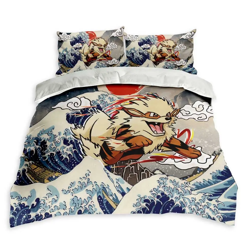 Arcanine Bedding Set Kanagawa Great Wave Custom