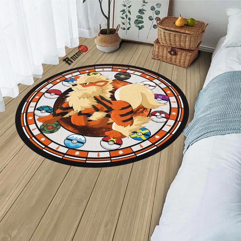 Arcanine Round Rug Custom Anime Room Mats