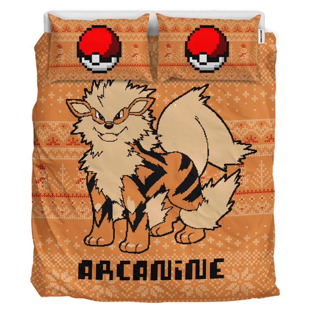 Arcanine Xmas Polyester Duvet Cover Set