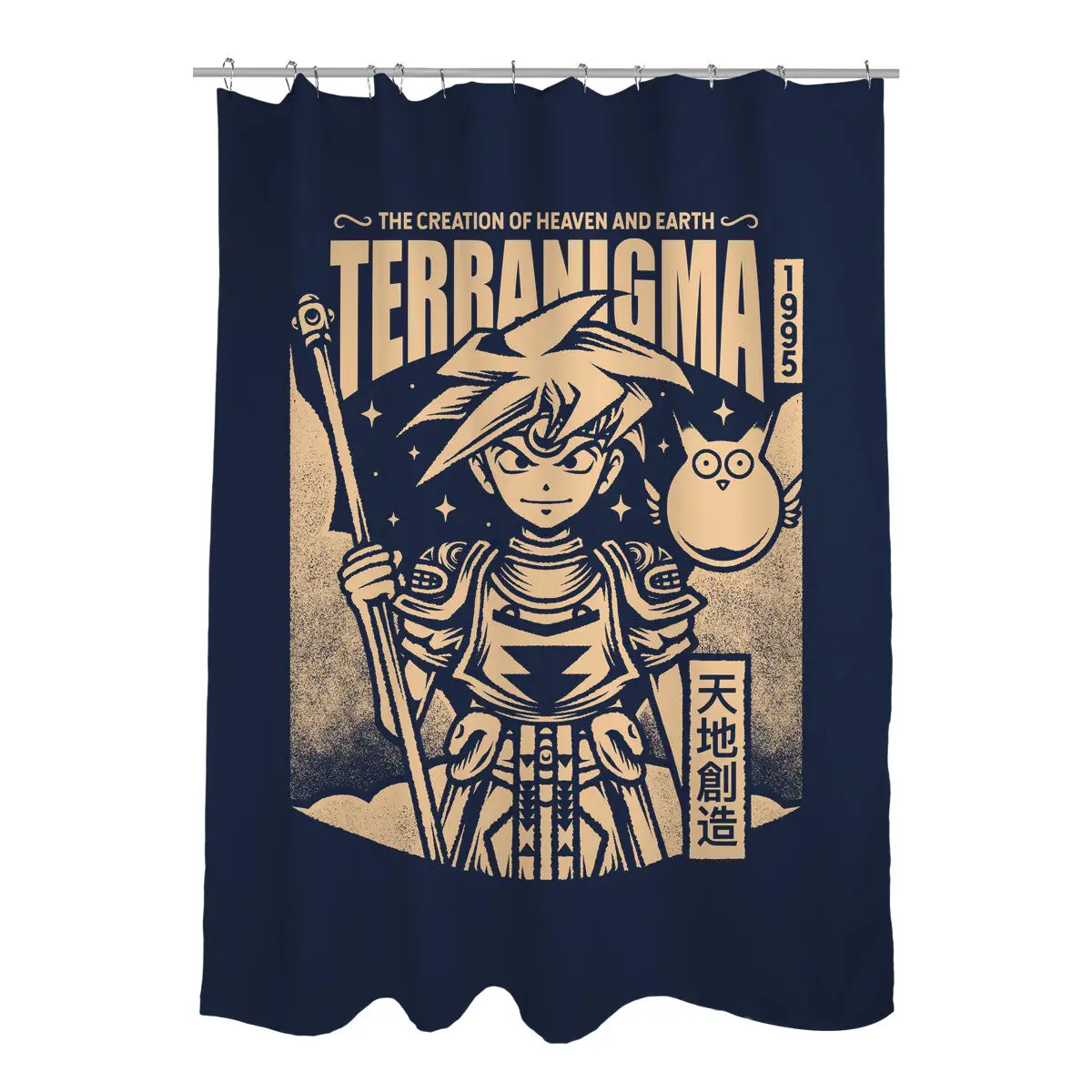 Ark And Yomi Terranigma Shower Curtains
