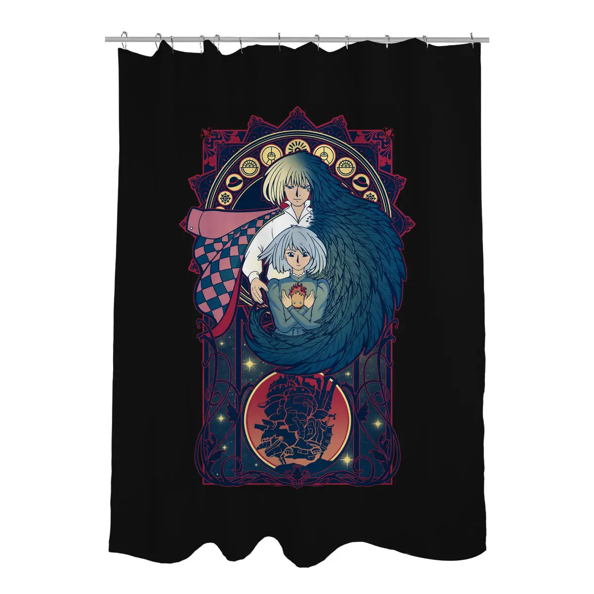 Art of a Moving Castle Shower Curtains