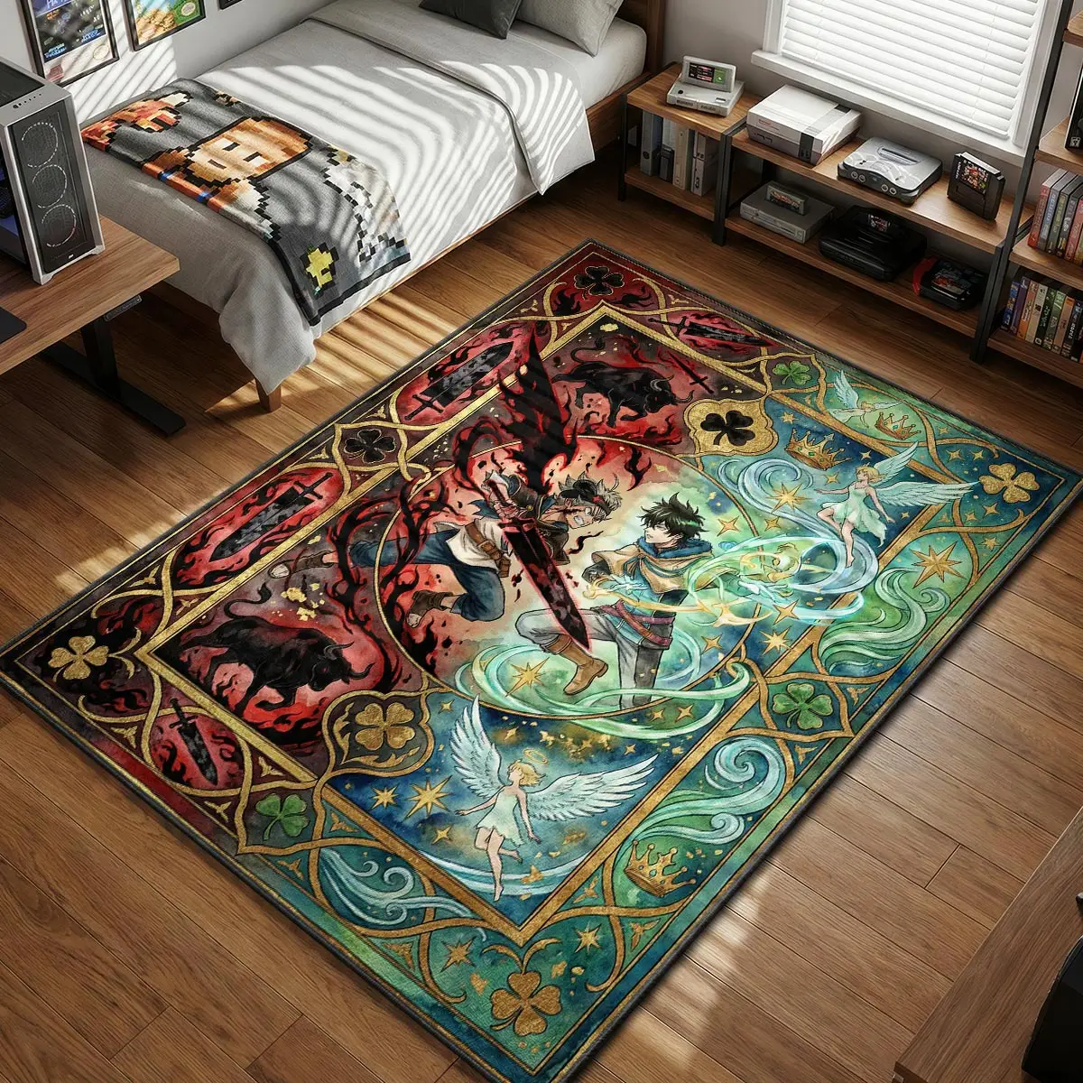 Asta & Yuno Rivalry Rug - Black Clover Chair Mat