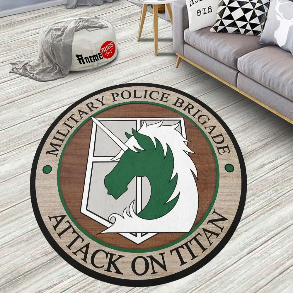 Attack On Titan Armed Forces Military Police Brigade Skid-Proof Round Rug