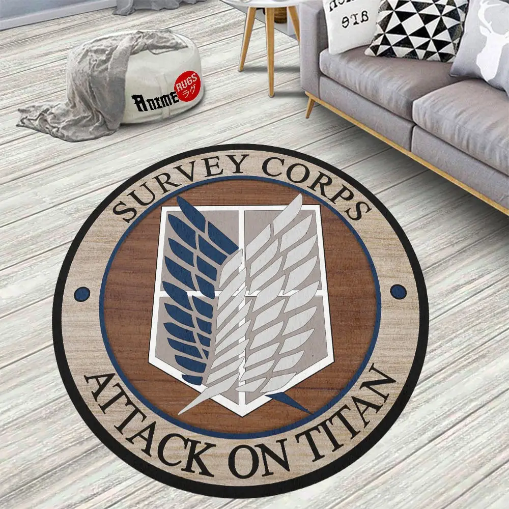 Attack On Titan Armed Forces Survey Corps Skid-Proof Round Rug