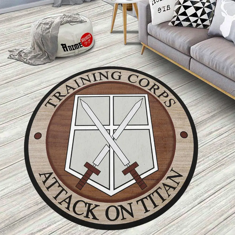 Attack On Titan Armed Forces Training Corps Skid-Proof Round Rug