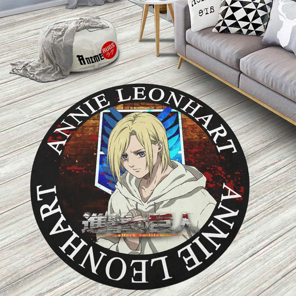 Attack On Titan Characters Annie Leonhart Skid-Proof Round Rug