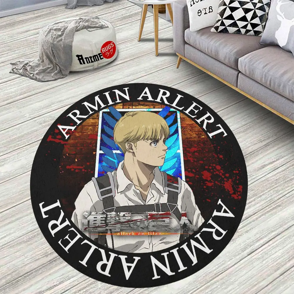 Attack On Titan Characters Armin Arlert Skid-Proof Round Rug