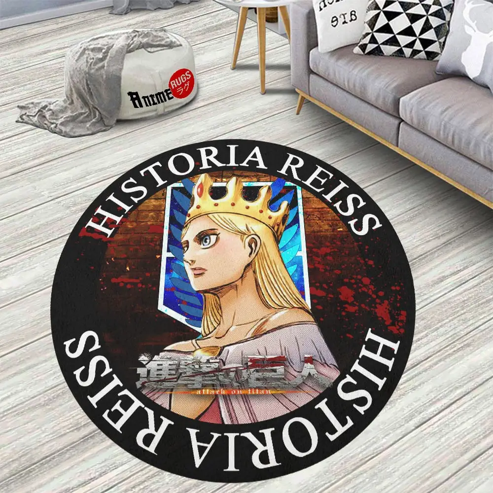 Attack On Titan Characters Historia Reiss Skid-Proof Round Rug