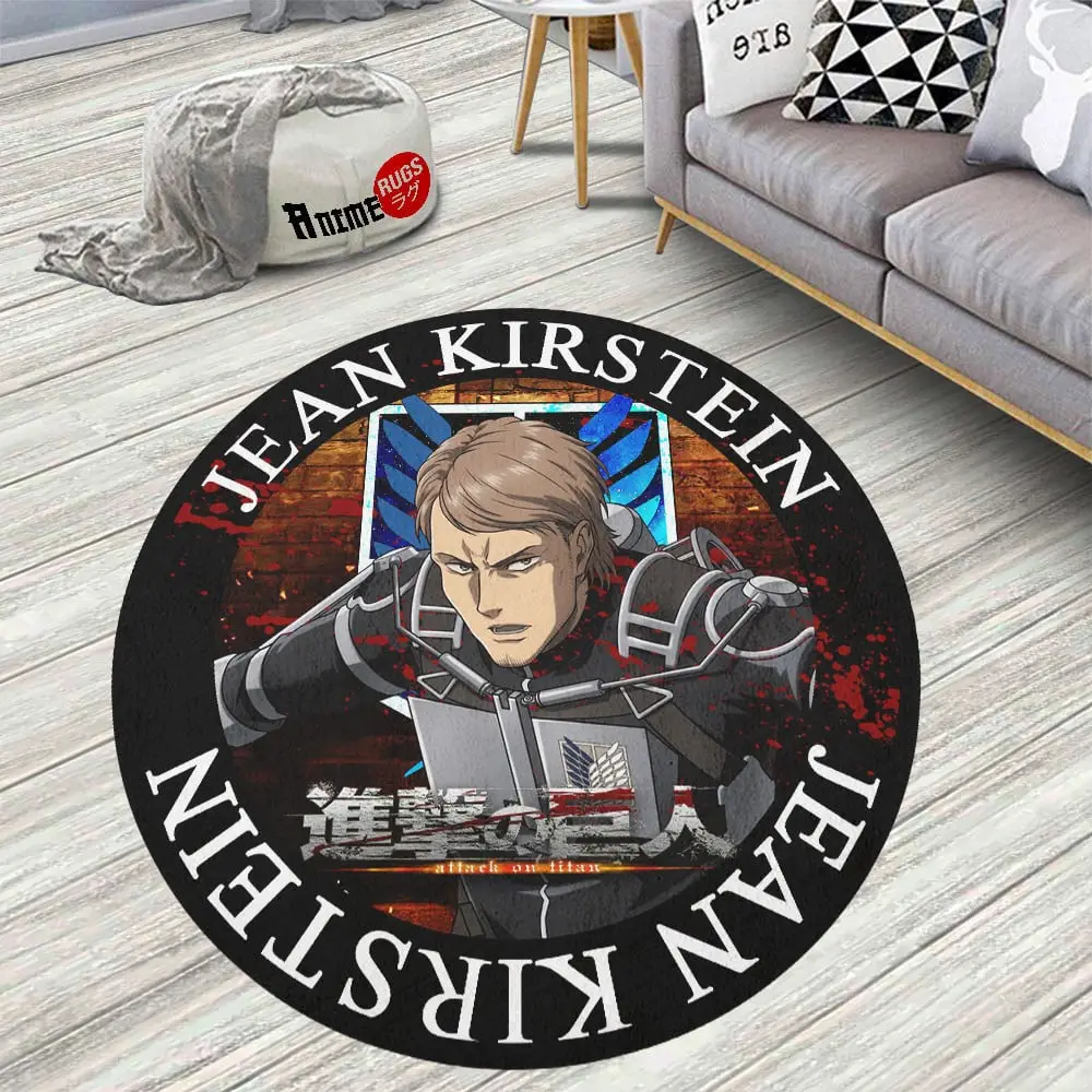 Attack On Titan Characters Jean Kirstein Skid-Proof Round Rug