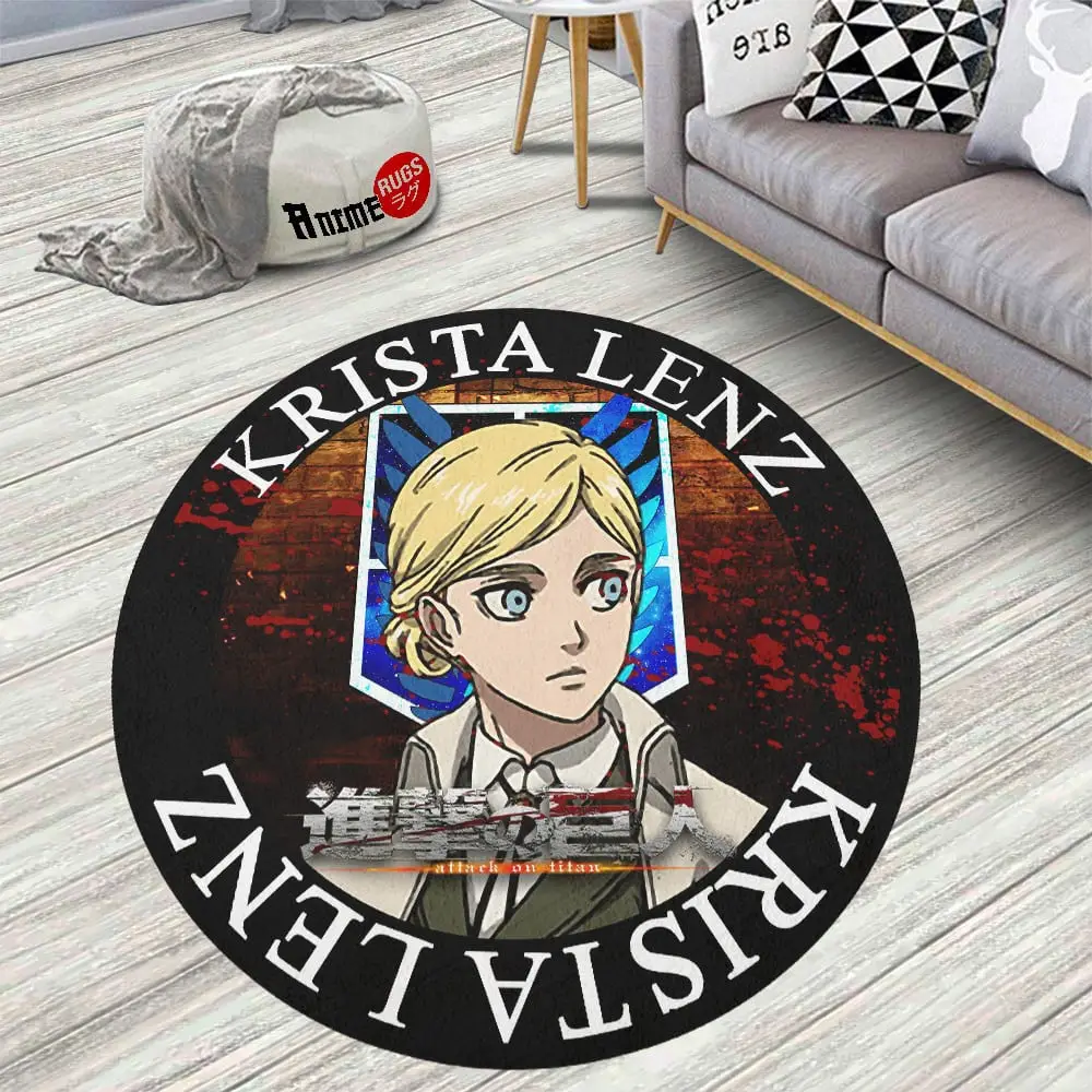 Attack On Titan Characters Krista Lenz Skid-Proof Round Rug