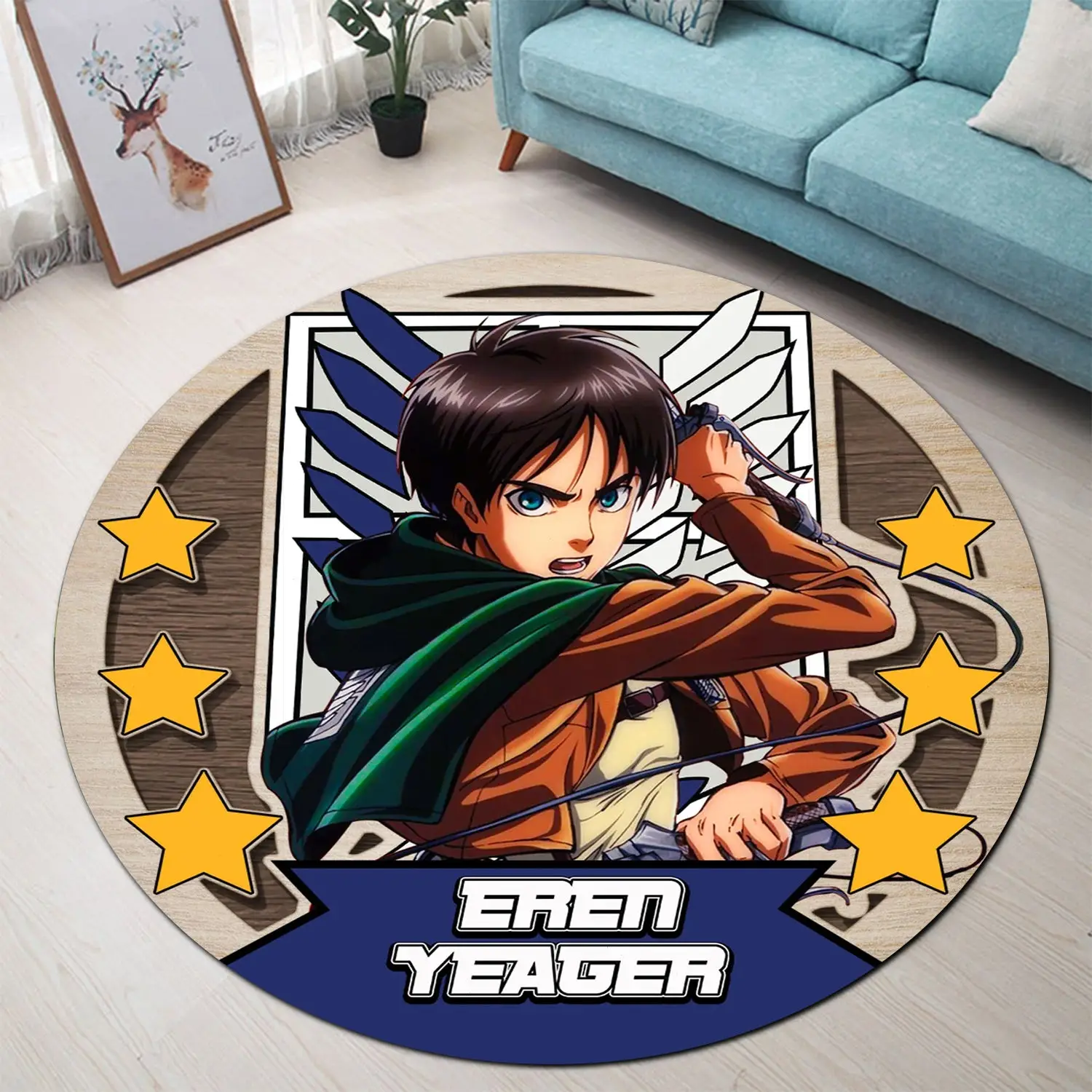 Attack On Titan Eren Yeager Round Rug