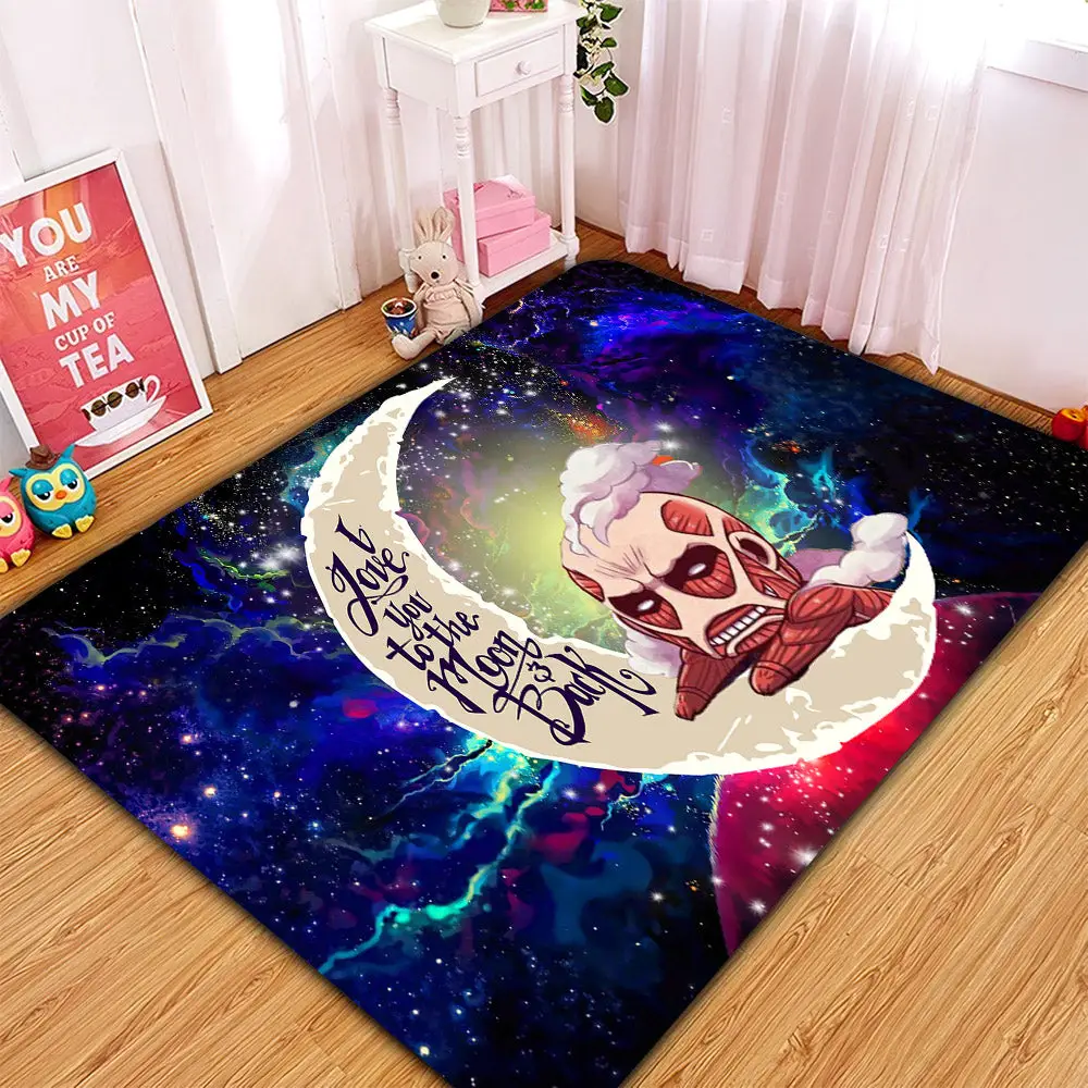 Attack on titan Love You To The Moon Galaxy Rectangular Area Rug