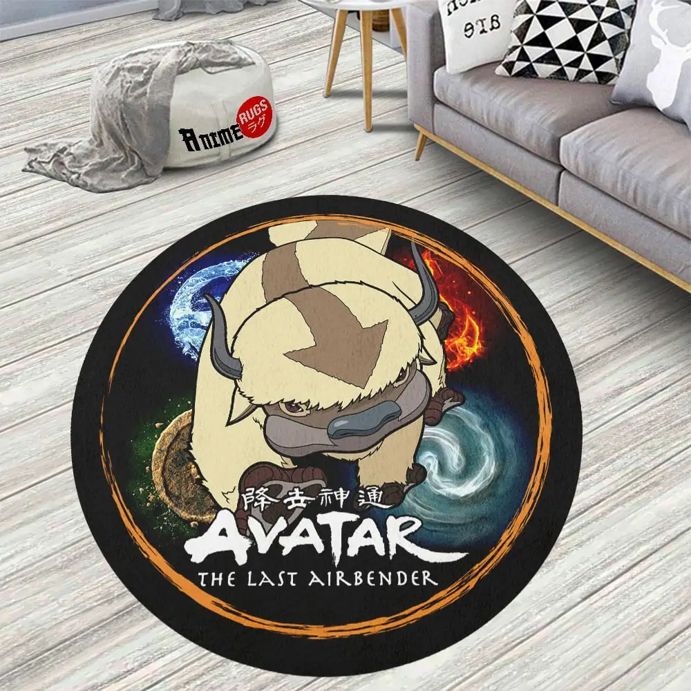 Avatar The Last Airbender Appa Skid-Proof Round Rug