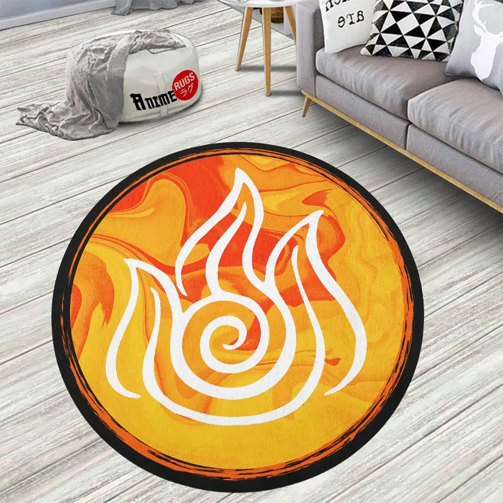 Avatar The Last Airbender Fire Nation Skid-Proof Round Rug