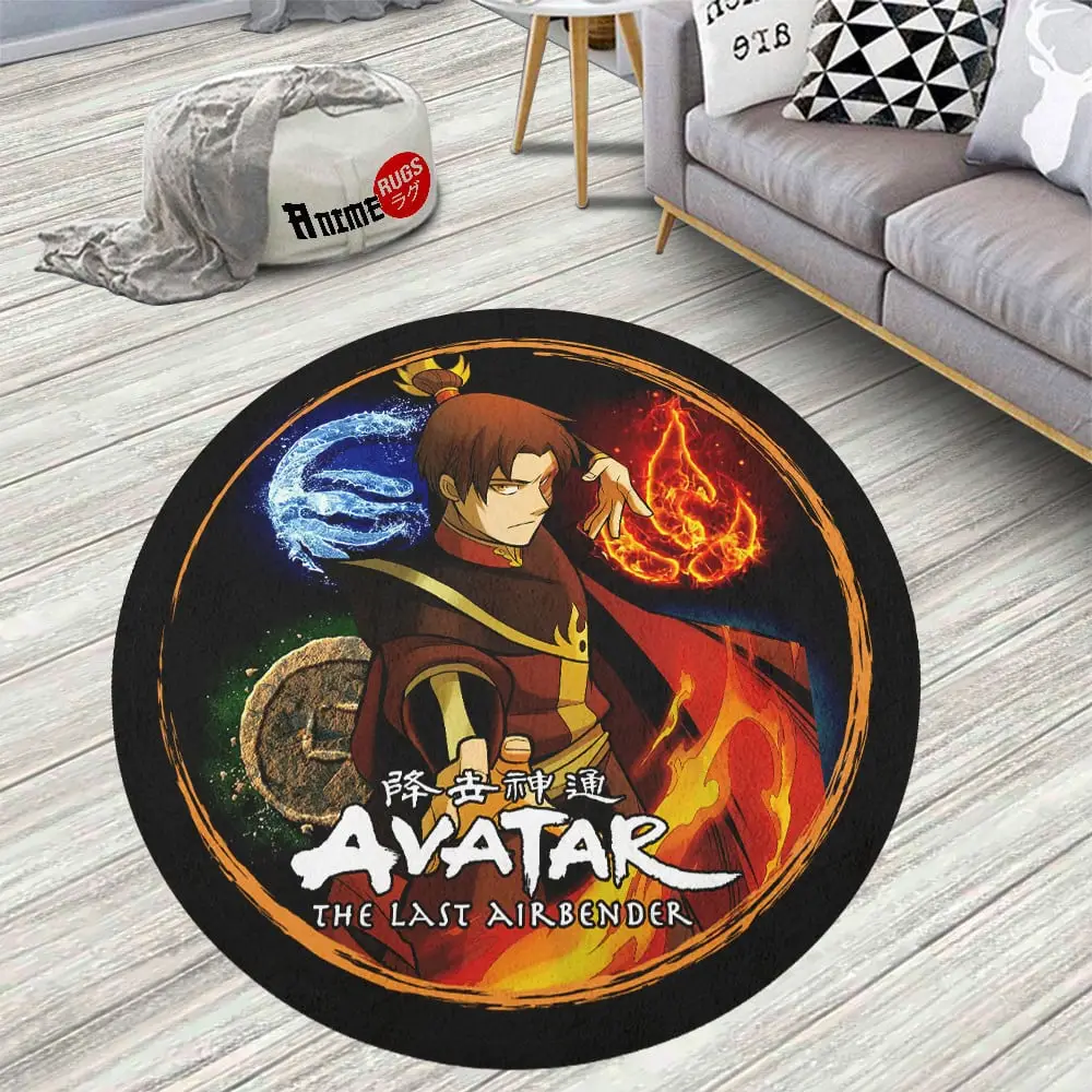 Avatar The Last Airbender Zuko Skid-Proof Round Rug