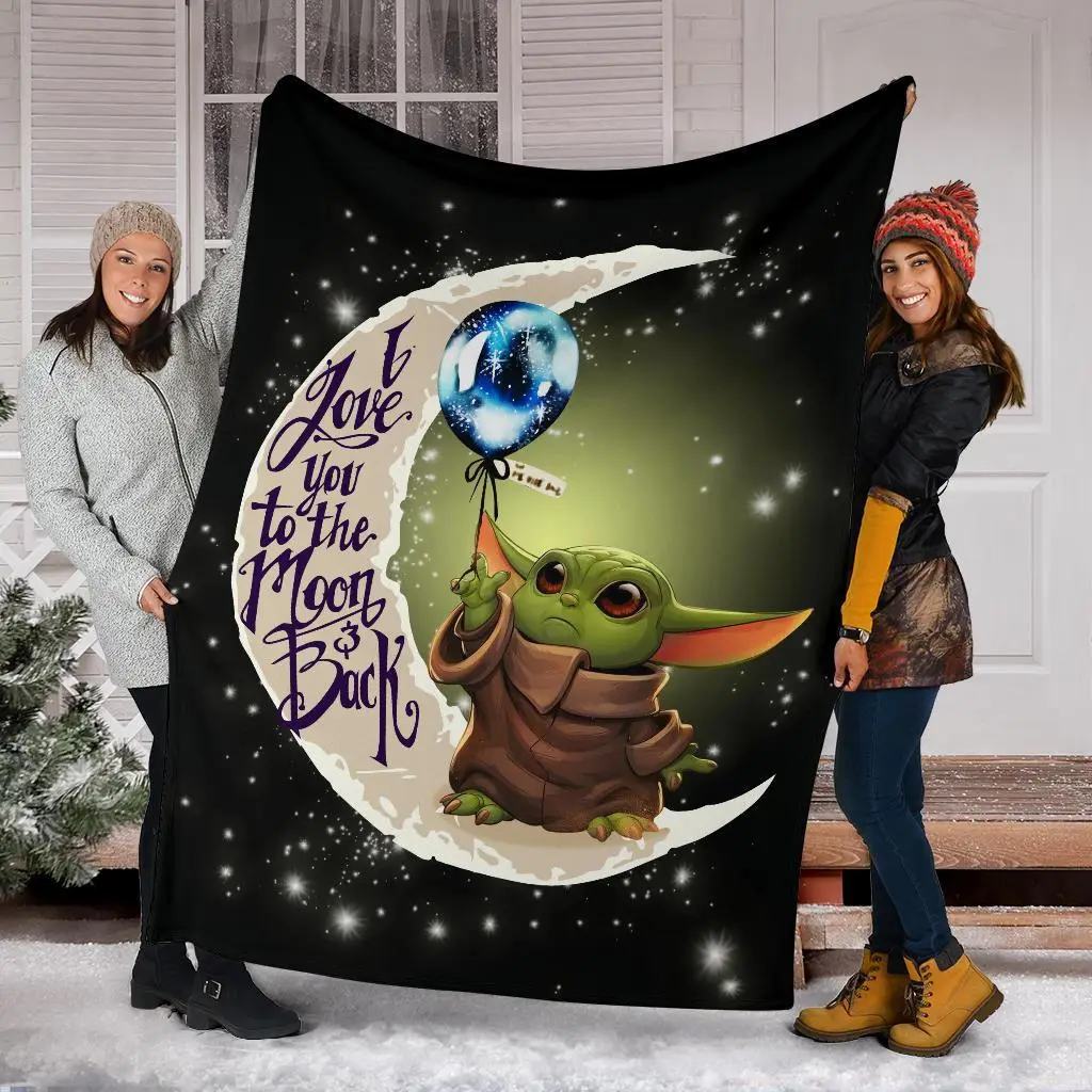 Baby Yoda Love Moon Back Blanket