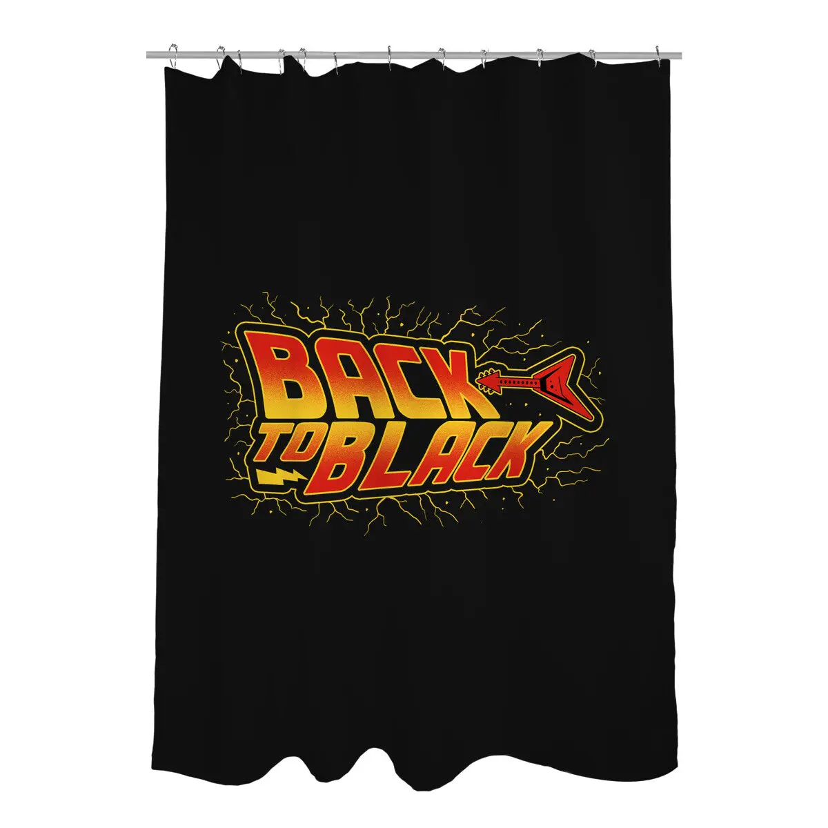 Back To Black Shower Curtains