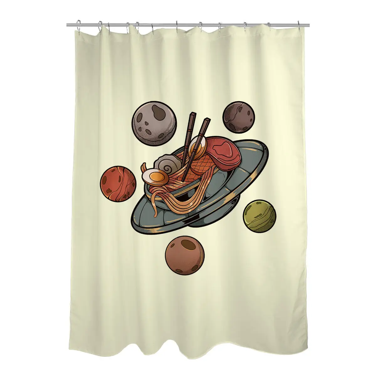 Back To Space Ramen Shower Curtains