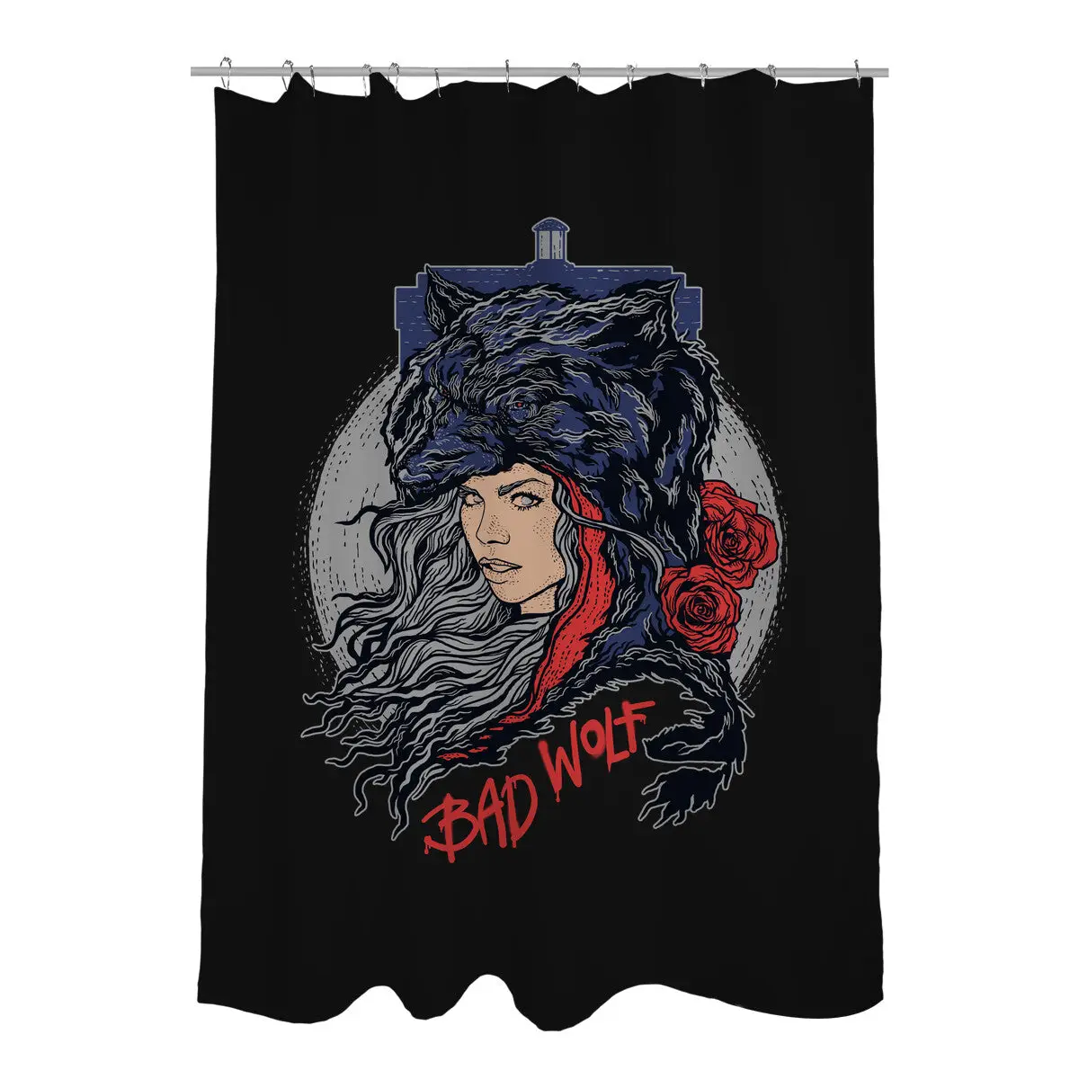 Bad Wolf Skinned Shower Curtains