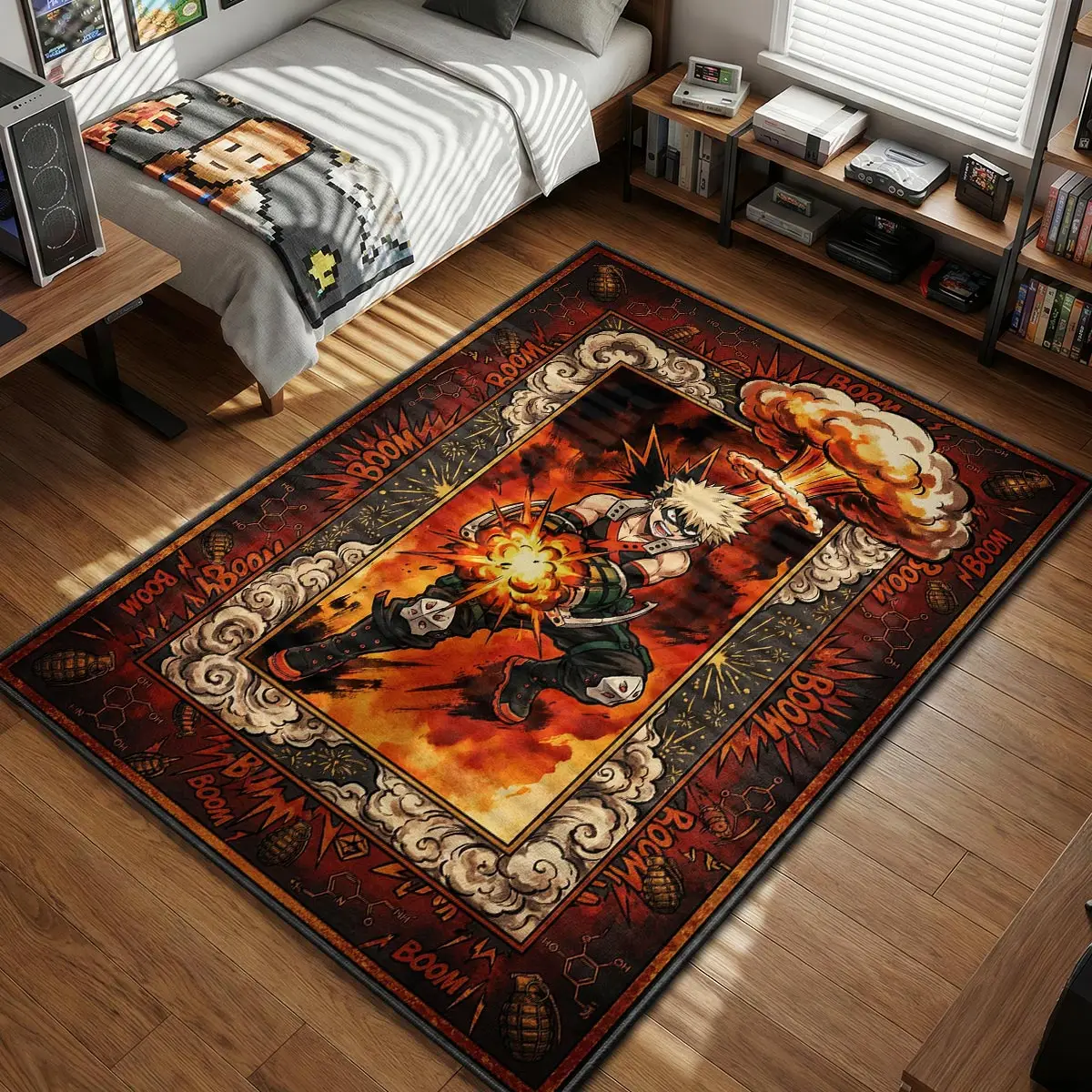 Bakugo Explosive Blast Rug - My Hero Academia Chair Mat