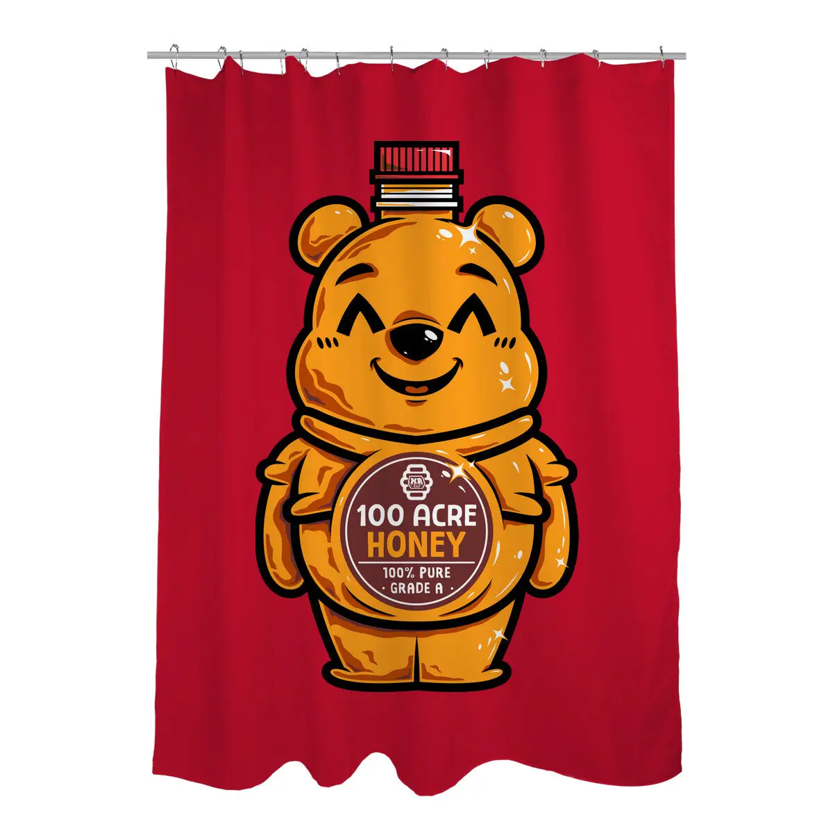 Bear Honey Bottle Shower Curtains