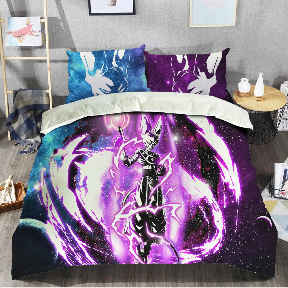 Beerus Bedding Set Custom Galaxy Anime Room Decor