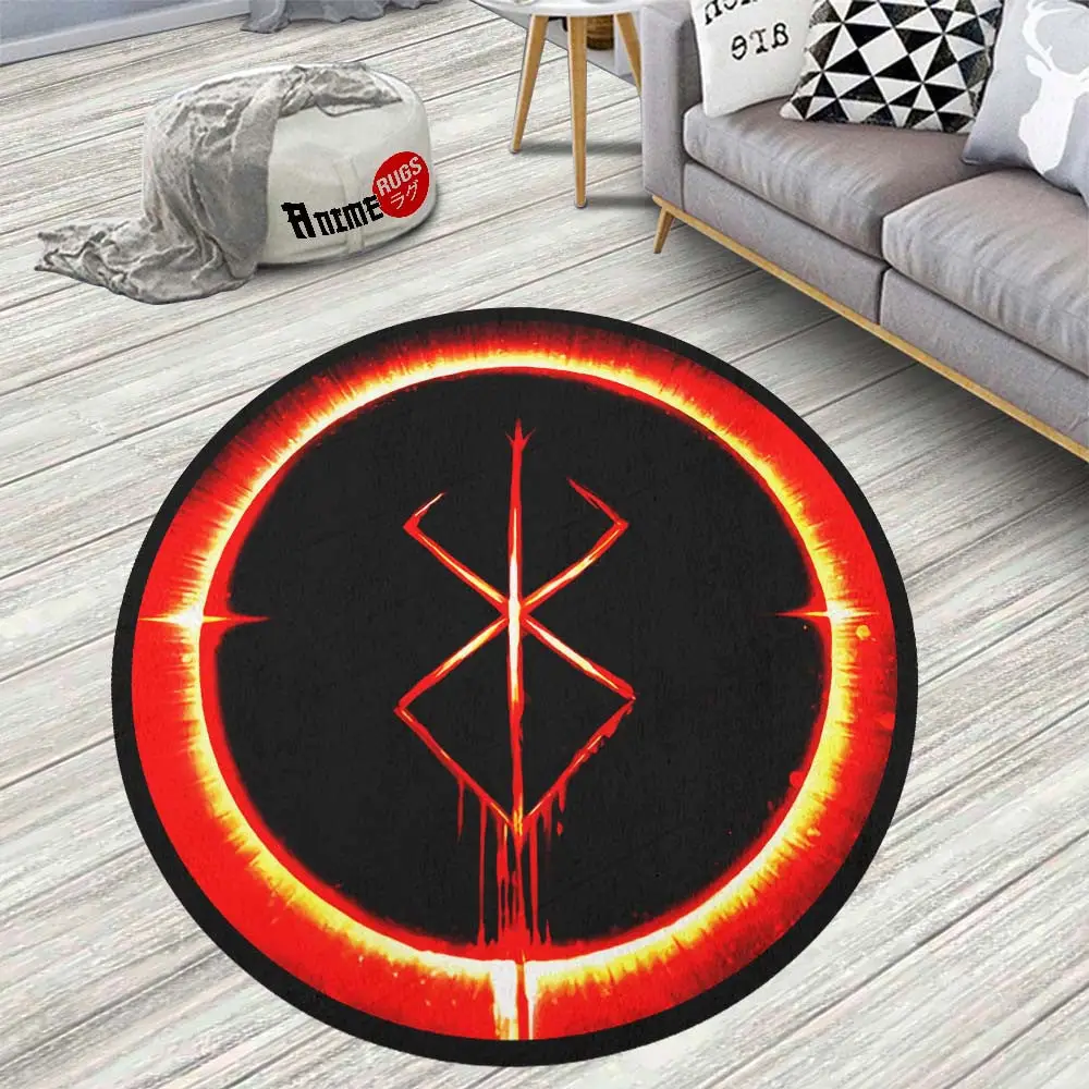 Berserk Brand Of Sacrifice Round Rug Custom Berserk Anime Circle Carpet