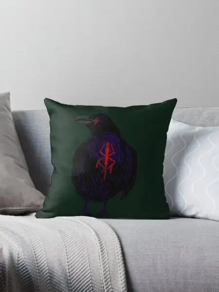 berserk crow Throw Pillow